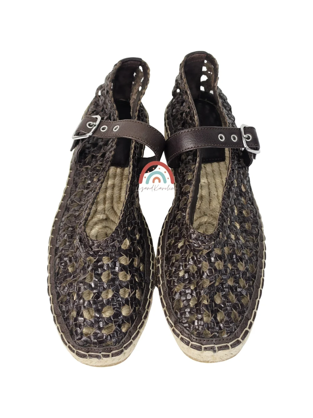 New! Madewell The Remy Mary Jane Espadrille in Woven Leather Dark Carob